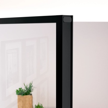 Ușă de interior negru 83x201,5 cm sticlă securiz./aluminiu slim - Img 8