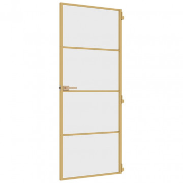 Ușă de interior Slim auriu 83x201,5cm sticlă temperată/aluminiu - Img 8