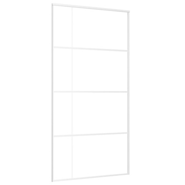 Ușă glisantă, alb, 102,5x205 cm, sticlă ESG și aluminiu - Img 2