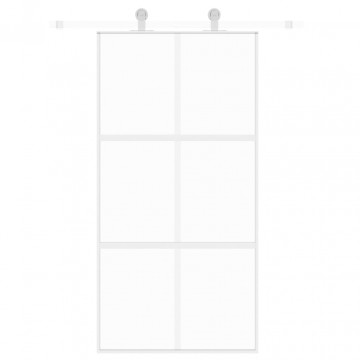 Ușă glisantă, alb, 102,5x205 cm, sticlă securizată/aluminiu - Img 3