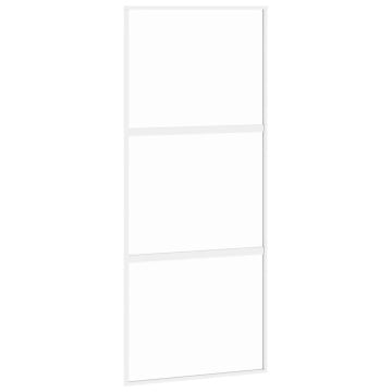 Ușă glisantă, alb, 90x205 cm, sticlă securizată/aluminiu - Img 2
