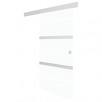 Ușă glisantă cu opritoare soft, 90x205 cm, sticlă ESG/aluminiu - Img 2