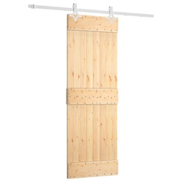 Ușă glisantă cu set de feronerie 70x210 cm, lemn masiv de pin - Img 2