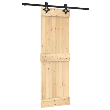 Ușă glisantă cu set de feronerie 70x210 cm, lemn masiv de pin - Img 2