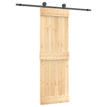 Ușă glisantă cu set de feronerie 70x210 cm, lemn masiv de pin - Img 2