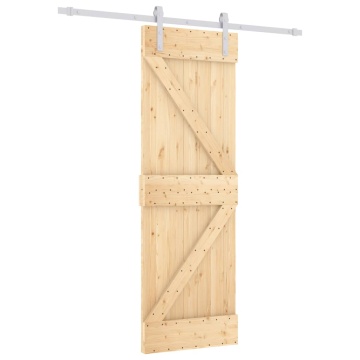 Ușă glisantă cu set de feronerie 70x210 cm, lemn masiv de pin - Img 2