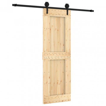 Ușă glisantă cu set de feronerie 70x210 cm, lemn masiv de pin - Img 2