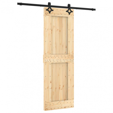 Ușă glisantă cu set de feronerie 70x210 cm, lemn masiv de pin - Img 2