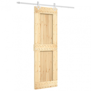 Ușă glisantă cu set de feronerie 70x210 cm, lemn masiv de pin - Img 2