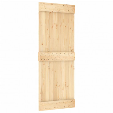 Ușă glisantă cu set de feronerie 80x210 cm, lemn masiv de pin - Img 3