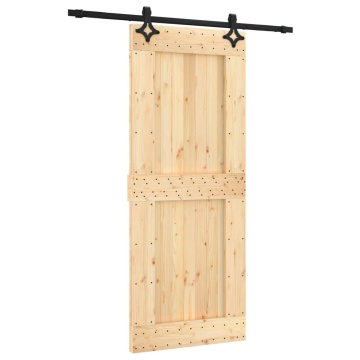 Ușă glisantă cu set de feronerie 85x210 cm, lemn masiv de pin - Img 2
