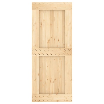 Ușă glisantă cu set de feronerie 85x210 cm, lemn masiv de pin - Img 4