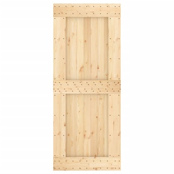 Ușă glisantă cu set de feronerie 85x210 cm, lemn masiv de pin - Img 4