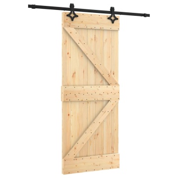 Ușă glisantă cu set de feronerie 85x210 cm, lemn masiv de pin - Img 2