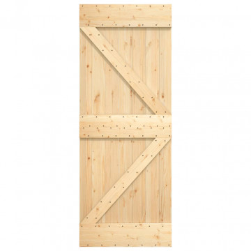 Ușă glisantă cu set de feronerie 85x210 cm, lemn masiv de pin - Img 4