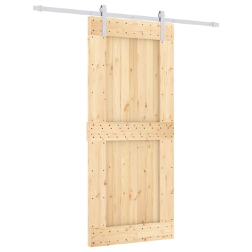 Ușă glisantă cu set feronerie, 90x210 cm, lemn masiv de pin - Img 2