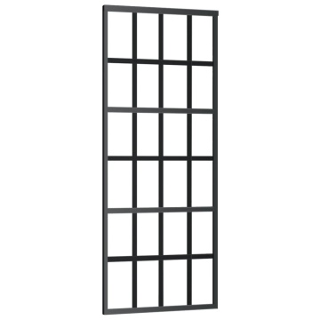 Ușă glisantă, negru, 76x205 cm, sticlă ESG și aluminiu - Img 2