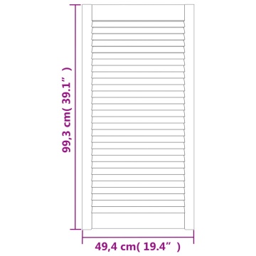 Uși de dulap design lambriu 2 buc. 99,3x49,4 cm lemn masiv pin - Img 5