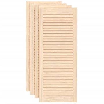 Uși de dulap design lambriu 4 buc. 99,3x39,4 cm lemn masiv pin - Img 2