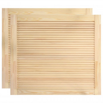 Uși lamelare, 2 buc., 39,5x49,4 cm, lemn masiv de pin - Img 2