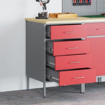 văduXl Cabinet de Lucru Roșu 50x55x85 cm Oțel - Img 1