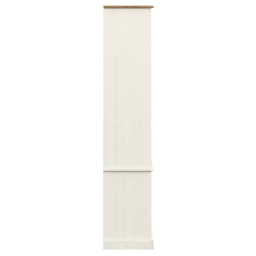 Vitrină de sticlă VIGO, alb, 85x35x170 cm, lemn masiv de pin - Img 5