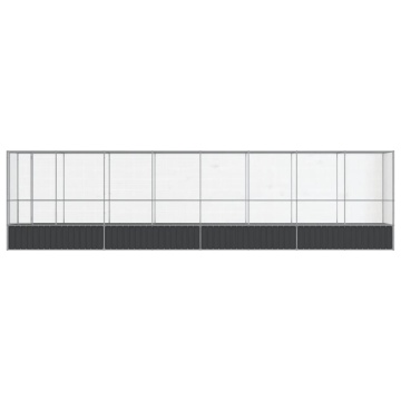 Voliera de păsări cu extensie, argintiu, 834,5x107x212 cm, oțel - Img 3
