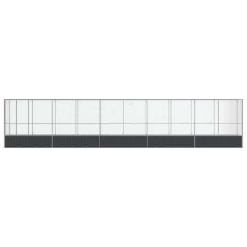 Voliera păsări cu extensie, argintiu, 1042,5x107x212 cm, oțel - Img 3