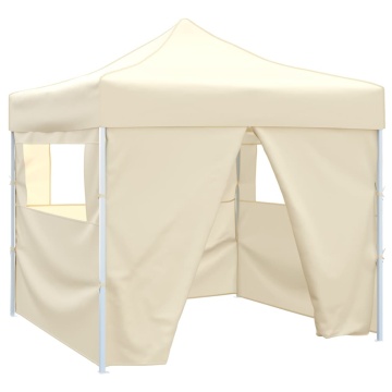 41464 Cream Foldable Tent 3 x 3 m with 4 Walls - Img 1