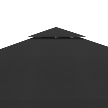Acoperiș de pavilion, 2 niveluri, negru, 3x3 m, 310 g/m² - Img 4
