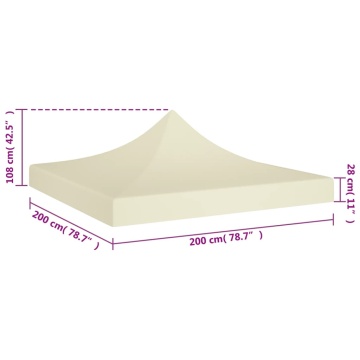 Acoperiș pentru cort de petrecere, crem, 2 x 2 m, 270 g/m² - Img 5