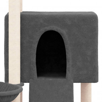 Ansamblu de pisici, stâlpi din funie sisal, gri închis, 96 cm - Img 5