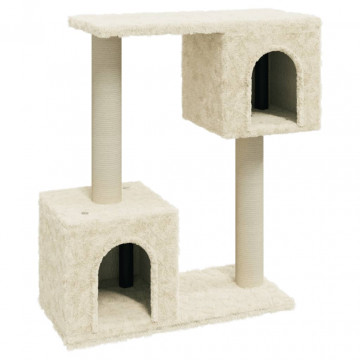 Ansamblu pisici cu stâlpi din funie de sisal, crem, 60 cm - Img 2