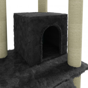 Ansamblu pisici cu stâlpi din funie de sisal, gri închis,155 cm - Img 6