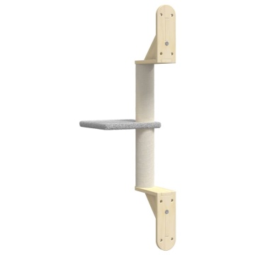 Ansamblu pisici perete cu stâlp zgâriere, gri deschis, 85,5 cm - Img 5
