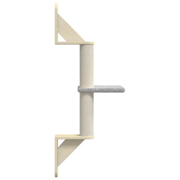 Ansamblu pisici perete cu stâlp zgâriere, gri deschis, 85,5 cm - Img 7