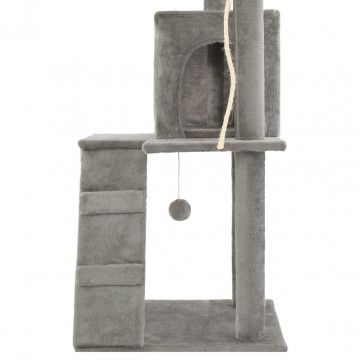 Ansamblu pisici, stâlpi cu funie de sisal, 120 cm, gri - Img 5