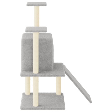 Ansamblu pisici, stâlpi din funie sisal, gri deschis, 110 cm - Img 4