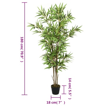 Arbore din bambus artificial 1288 de frunze 180 cm verde - Img 4