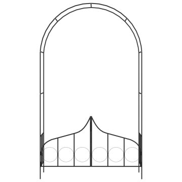 Arcadă de grădină cu poartă, negru, 138 x 40 x 238 cm, fier - Img 2