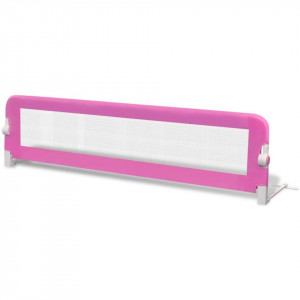 Balustradă de pat protecție copii, 2 buc., roz, 150 x 42 cm - Img 3