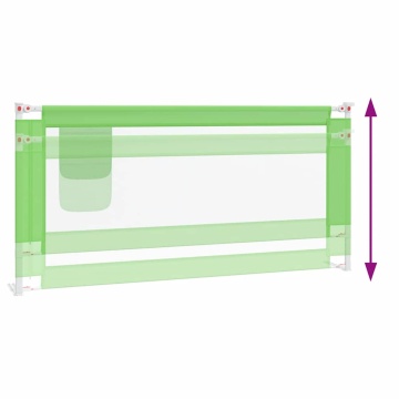 Balustradă de protecție pat copii, verde, 190x25 cm, textil - Img 5