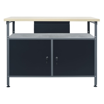 Banc de lucru, negru, 120 x 60 x 85 cm, oțel - Img 2