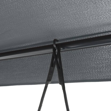 Bancă balansoar de grădină cu copertină, gri închis, oțel - Img 7