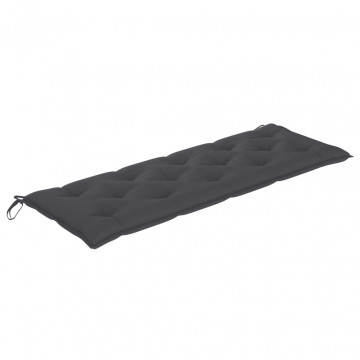 Bancă Batavia cu pernă antracit, 150 cm, lemn masiv de tec - Img 8