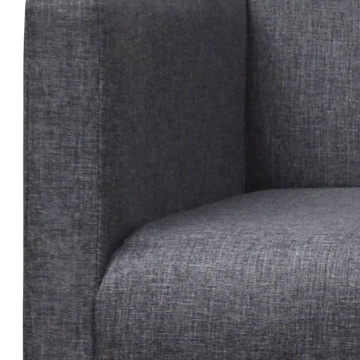 Bancă cu perne căptușite, textil, lemn de hevea, gri închis - Img 2