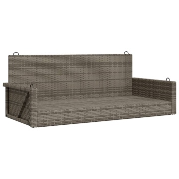 Bancă de balansoar, gri, 119x56x48 cm, poliratan - Img 2