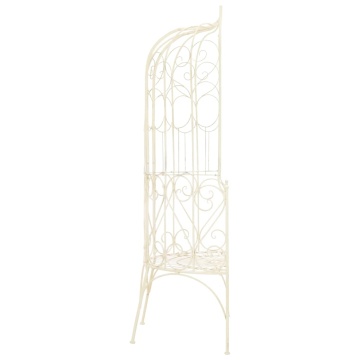 Bancă de grădină, alb vintage, 95 cm, fier - Img 3