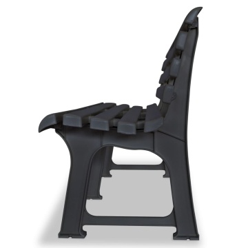 Bancă de grădină, antracit, 145,5 cm, plastic - Img 3