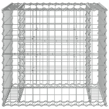 Bancă de grădină & coș gabion, lemn masiv Douglas - Img 5